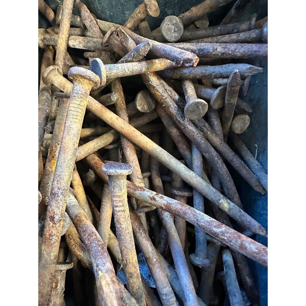 Rusty Bent Nails: 8 oz Lot, Farmhouse DIY Craft Supply